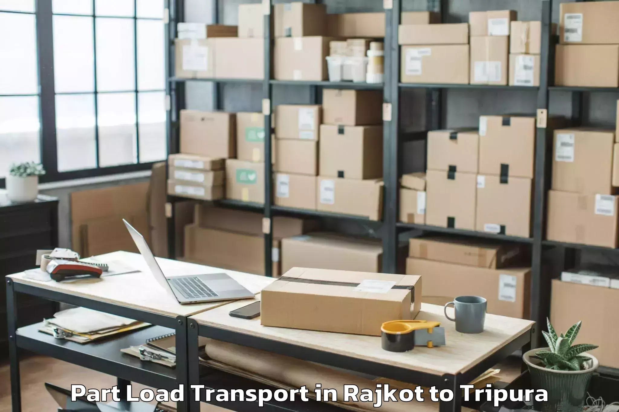 Affordable Rajkot to Jampuijala Part Load Transport